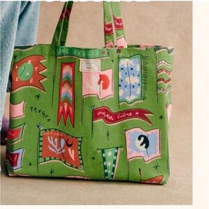 Sézane x Pangea Tote Bag Drapeau Fond Vert - NWT